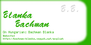 blanka bachman business card